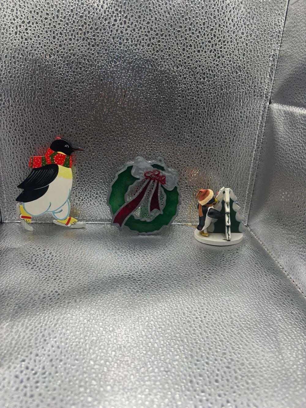 Leonard Vintage Christmas Stained Glass Wreath Ornament